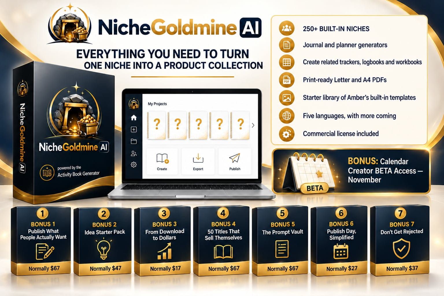Niche Goldmine AI Review - Niche Goldmine AI Can Turn One Niche Into An Entire Line Of Journals, Planners, And Trackers? Read Our Unbiased Breakdown Before Buying! 5 Niche Goldmine AI Review OTO Bonuses